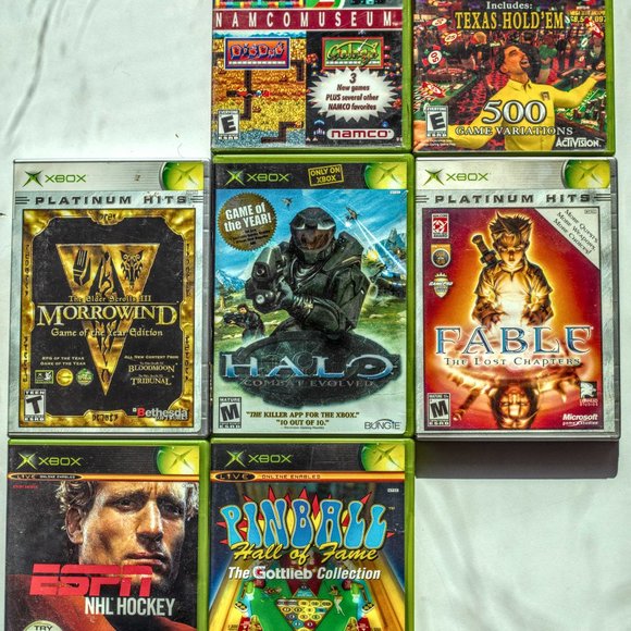 Xbox Classic Bundle | HALO Fable Elder Scrolls Pinball | Retro Video Games - Picture 1 of 16